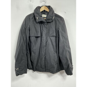 Mens Weather Tamer Windbreaker Jacket XL Black Zip Snap Front